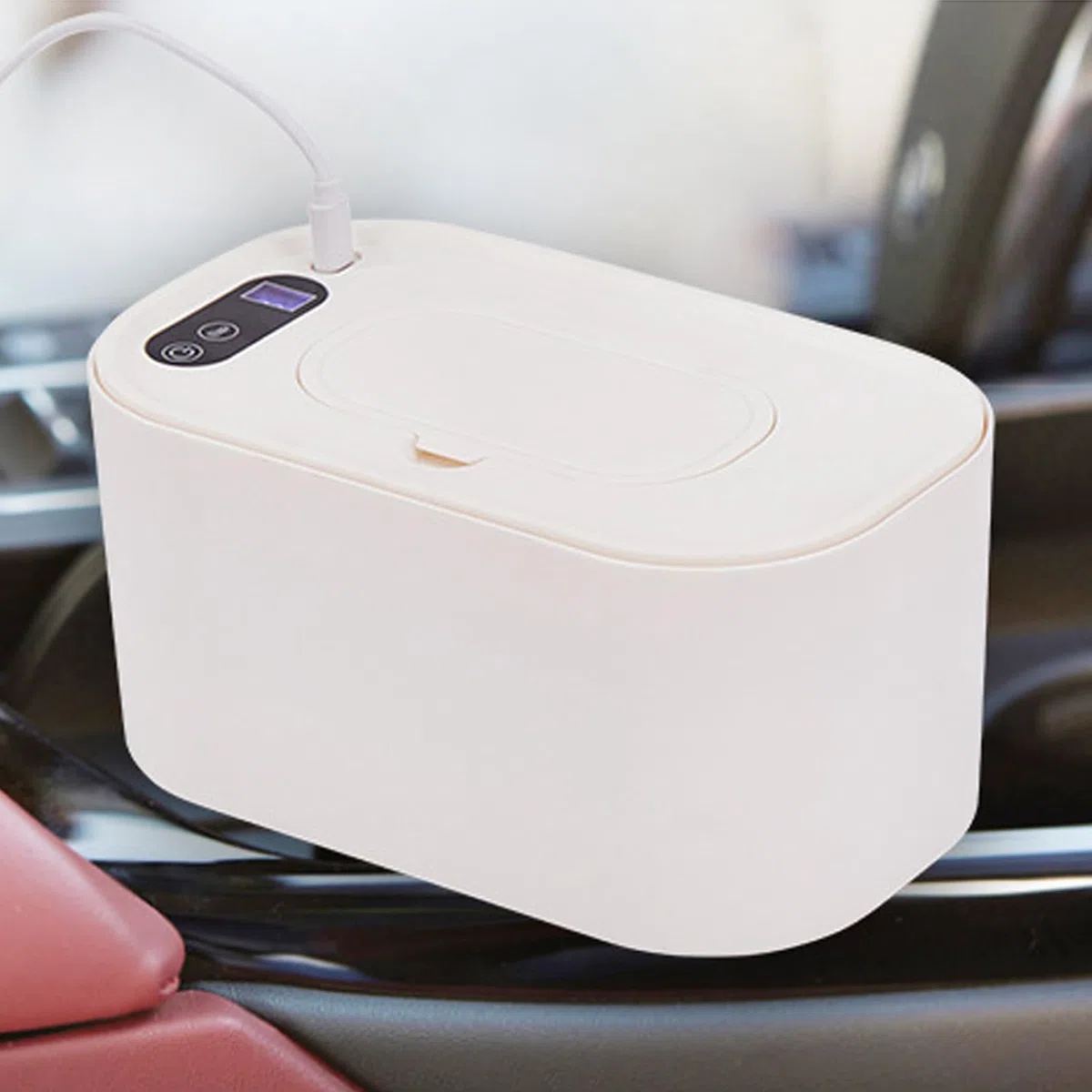 Calentador de toallitas para bebé, dispensador de toallitas calentadas, contenedor de Carga USB, Caja de toallitas húmedas con Pantalla de Temperatura para el Cuidado, guardería, hogar, al Aire Libre