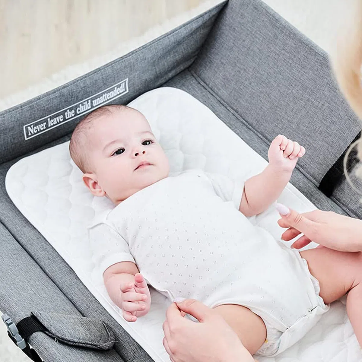 3 Piezas Bebé Pañal Cambiador Fundas Antideslizantes, Plegable Impermeable Reutilizable Cambiador, Acolchado Absorbente Bassinet Lavable, 14 "x 27" Protector para Cambiador (Blanco)