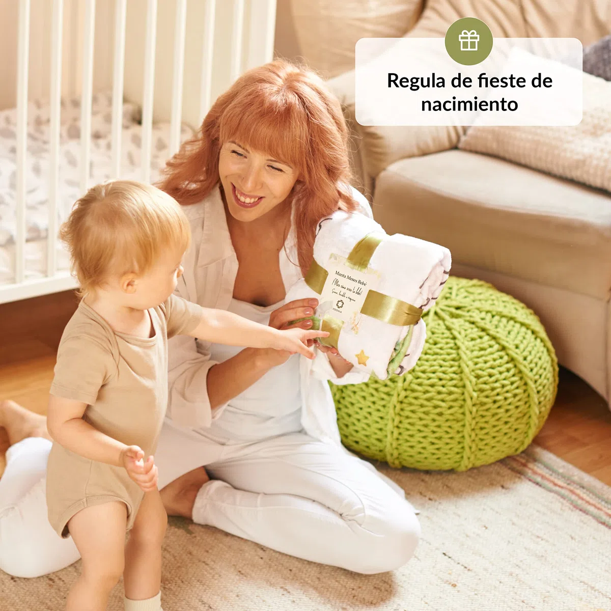 ODOXIA Manta Meses Bebé En Español | Manta Bebe Personalizada, Unisex | Tema Safari | Regalo Personalizado De Nacimiento para Nuevas Mamás | Manta Mensual Bebe | Incluye Marcos