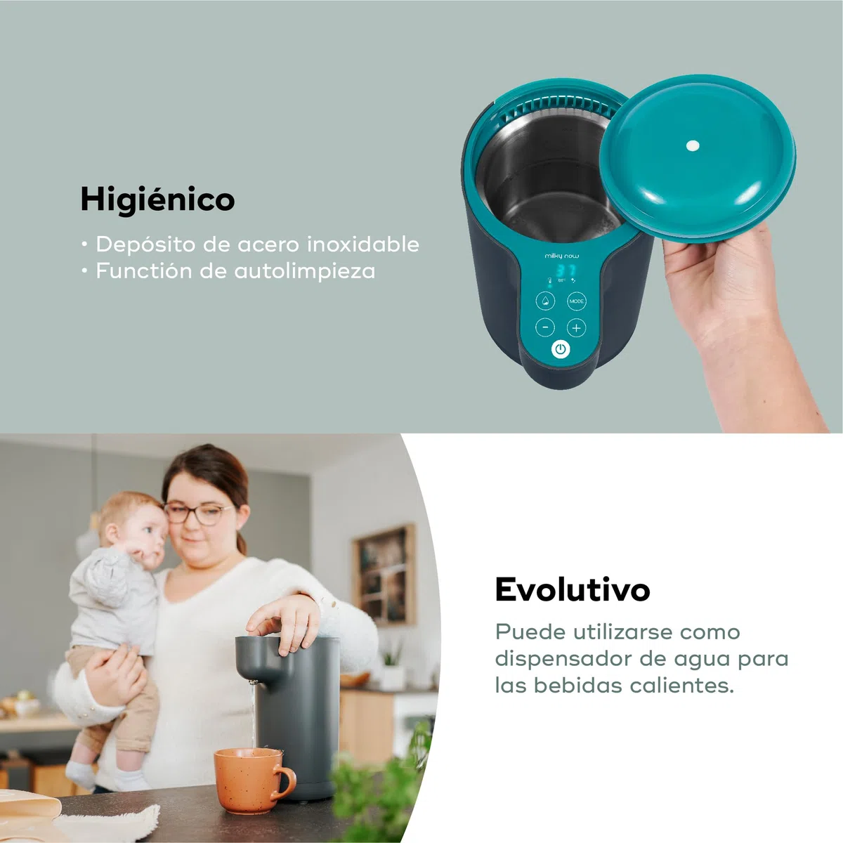 Babymoov Preparador de Biberones Instantáneo Milky Now, Calienta y Mantiene Caliente Hasta 6 Horas, Hasta 12 Biberones