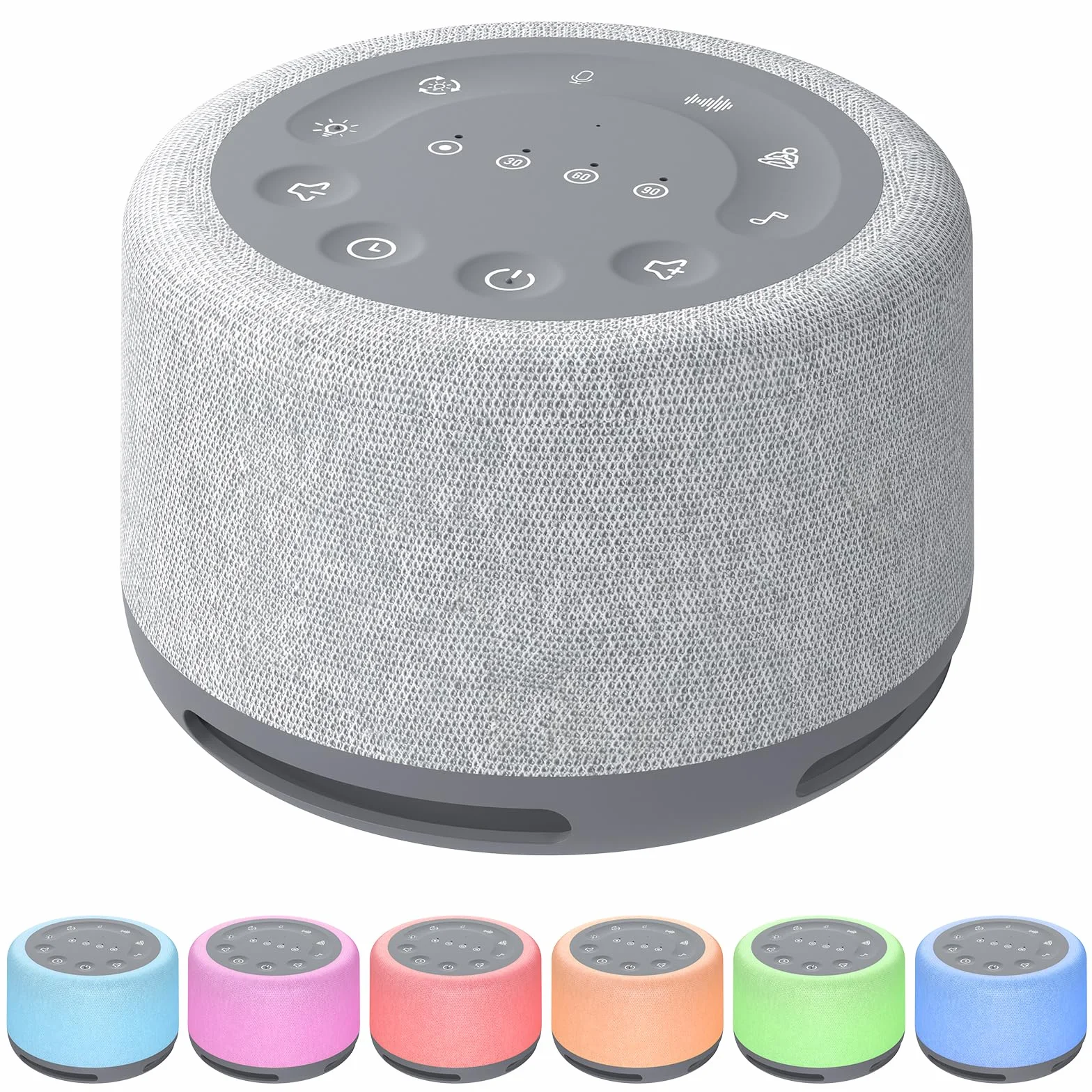 FUNYKICH Máquina Ruido Blanco Bebe Portátil con 30 Sonidos,Entrenamiento Respiratorio,3mins Grabación, Altavoz Inalámbrico, Recargable, Temporizador y Memoria, para Dormir,Relajación,Meditación y Yoga