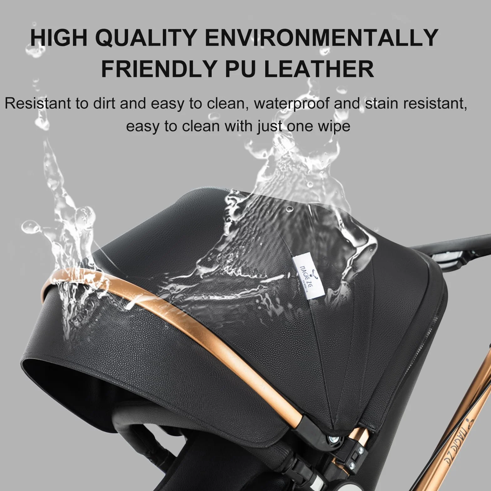 3 en 1 Sistema de Viaje Para Bebé 3 en 1 Cochecito de Paisaje Alto Carrito con Capazo Silla de Paseo Cochecito de Bebé Reclinable Cochecito Estándar Plegable de Recién Nacido (906 Black)
