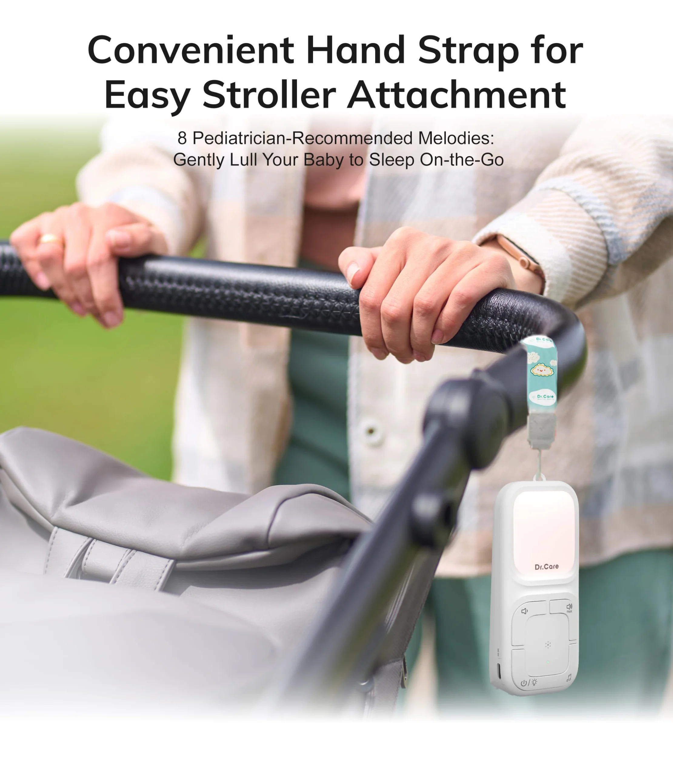 Dr.Care Neo Go Monitor de Audio Portátil para Bebés Ayuda para Dormir con Alcance de 300m, Batería de Día y Noche, Clip Portátil, VOX, Luz Nocturna, 8 Canciones de Cuna, Alarma por Vibración, Cordón