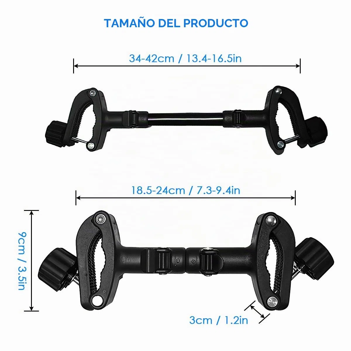 Conectores de cochecito de bebé gemelo 3 piezas, conectores universales para silla de paseo de bebé Cochecito conjunto gancho acoplador Bush liberación rápida
