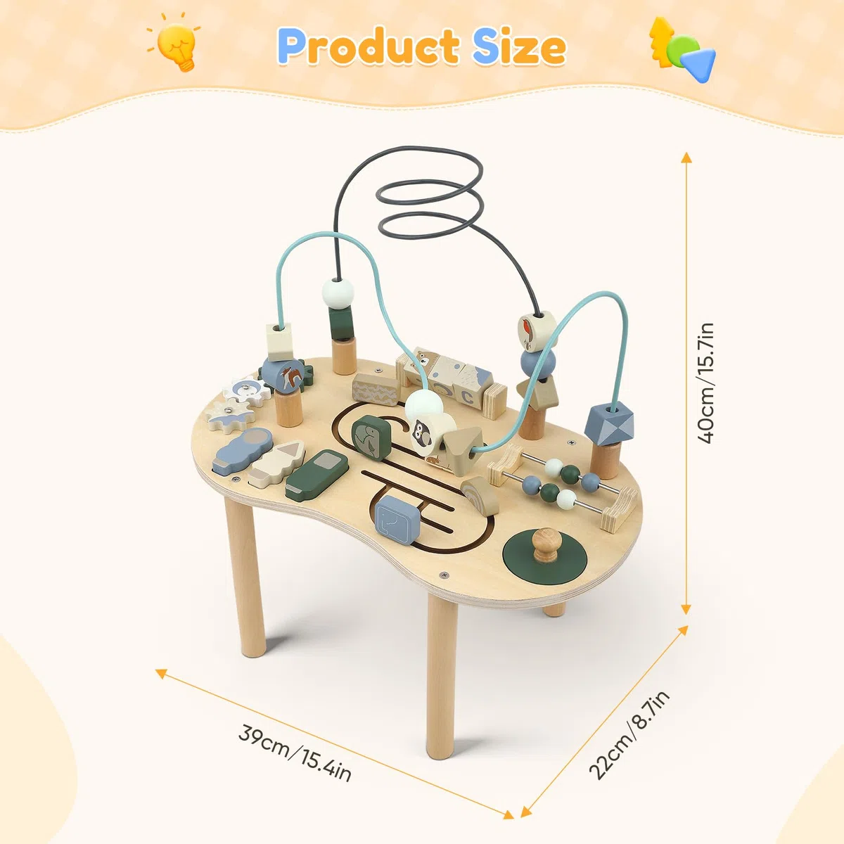 Mesa de actividades de madera para niños, juguete Montessori 7 en 1, mesa de juegos a partir de 3 años, centro de actividades para bebés, regalo para niñas y niños