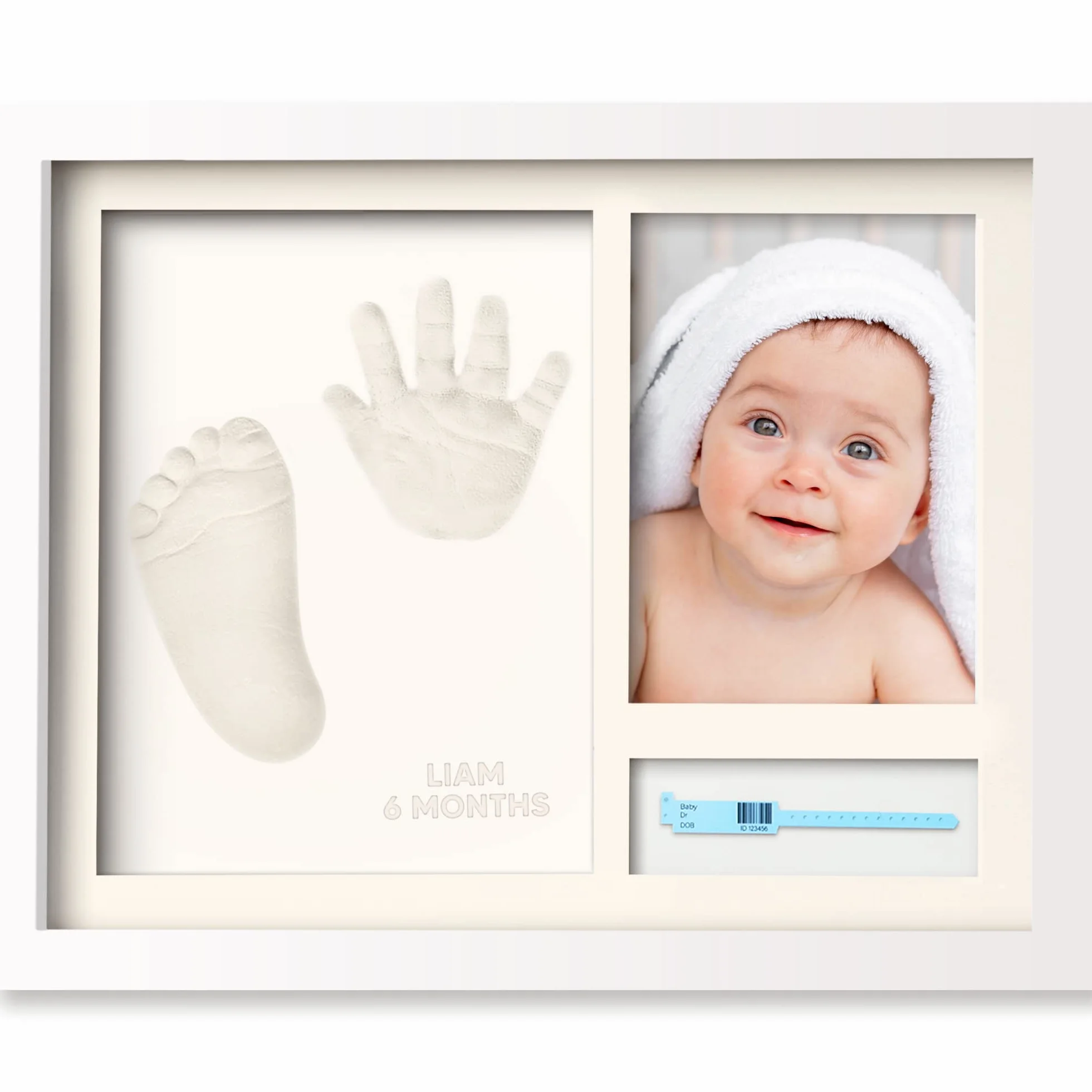 KeaBabies Kit de Huella y Mano de Bebé - Marco de Foto Personalizado para Relevo - Regalo de Ducha para Mamá (Alpine White)