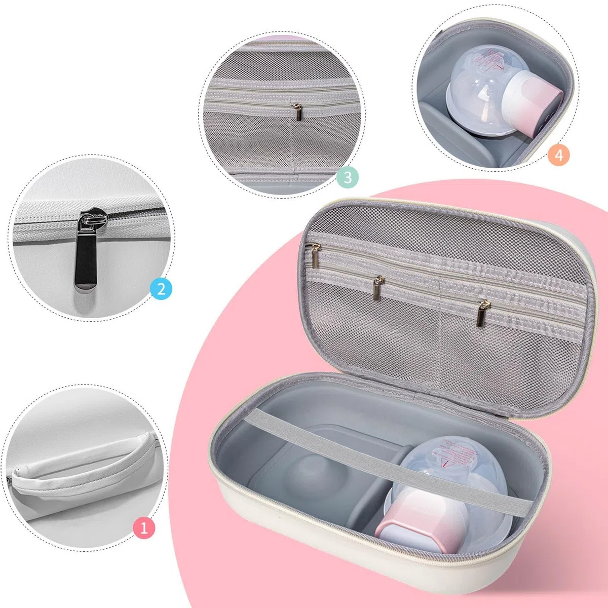 Bolsa para sacaleches – Bolsas aisladas portátiles para biberones | Funda ajustable para bombas de pecho portátiles y piezas adicionales, bolsa de extracción de leche portátil, para enfermería