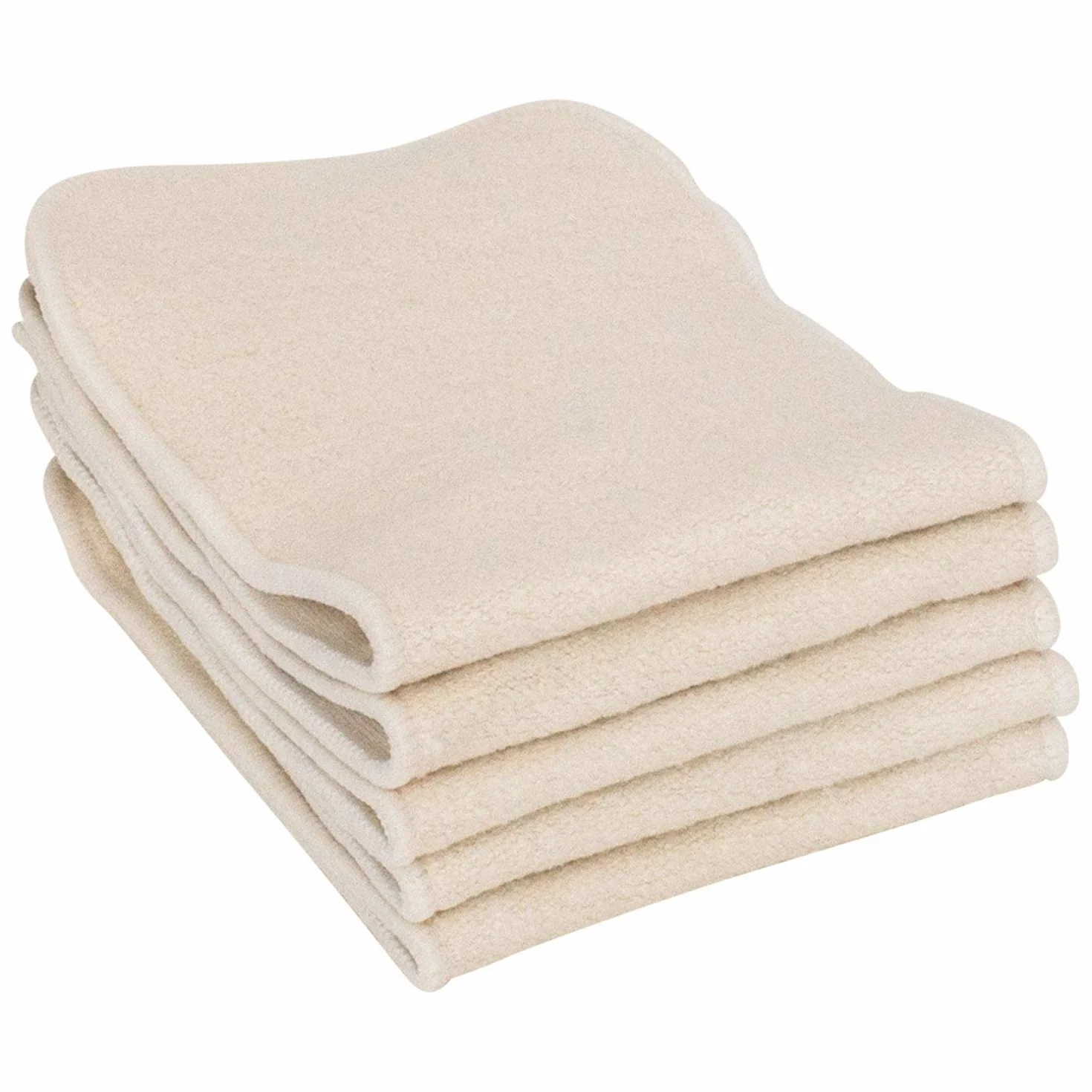 Paquete de 5 Inserciones para Pañal de Algodón de Cáñamo Reutilizables | Forros para Pañales Lavables Naturales | Inserción de Refuerzo para Pañales