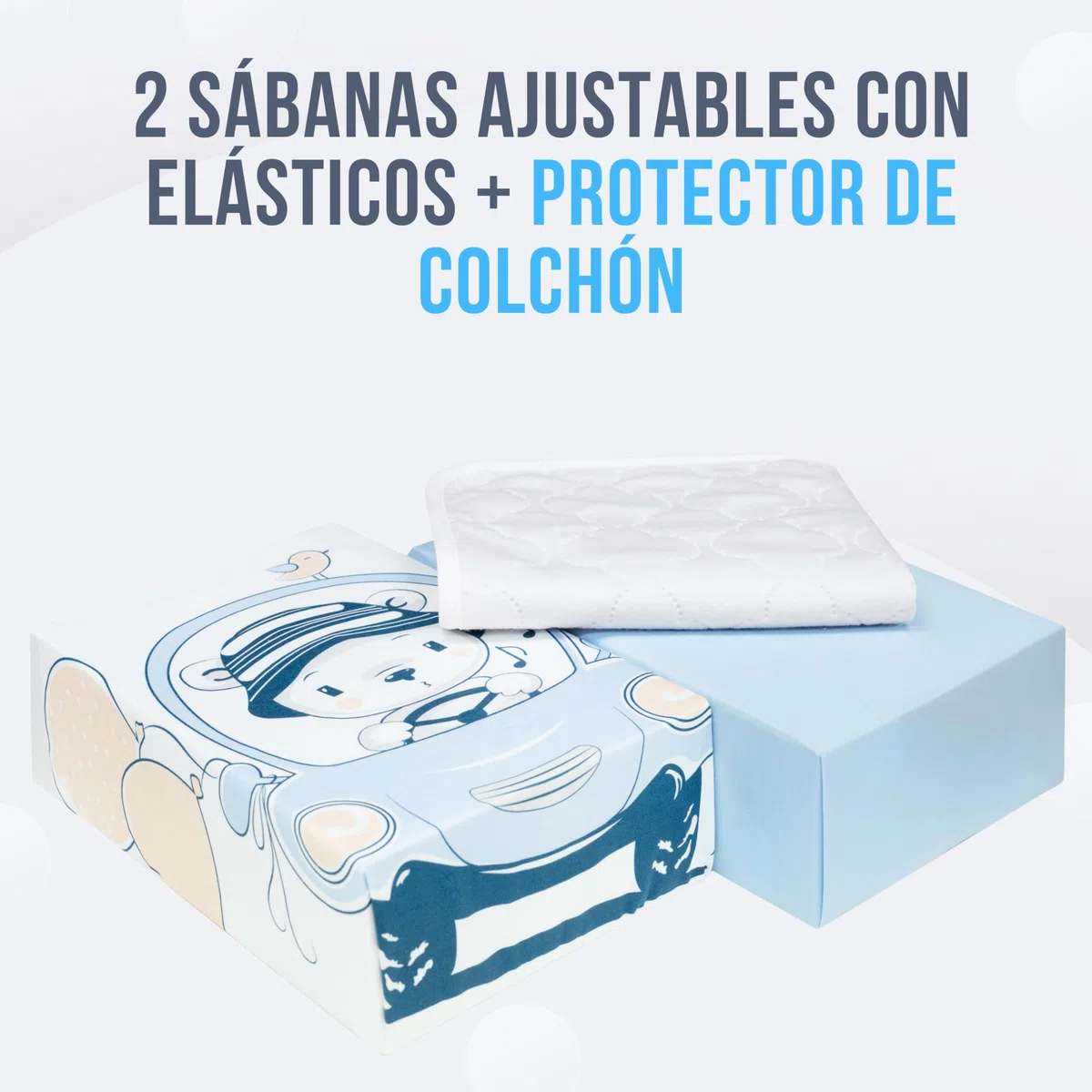 GOYSILA Sabanas Next2Me Chicco 2Piezas 100% Algodon + 1 Protector Colchón Certificado Oeko-Tex Colchón 50x83cm 2 Sabana Bajera Compatible Cuna Next to Me Lullago Kinderkraft UNO Jane Babyside (Carro)