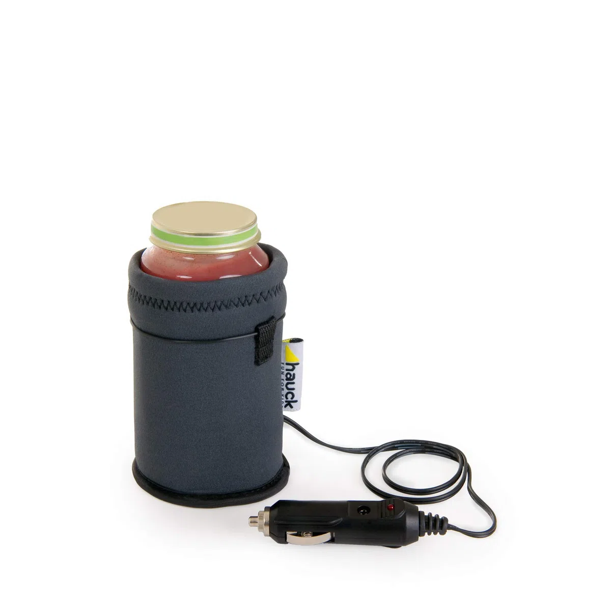 hauck Feed Me Calienta Biberones Portatil para Coche, Termo para Biberones con Cargador para Mechero Coche alim. 12V, 10 x 12 cm, Gris