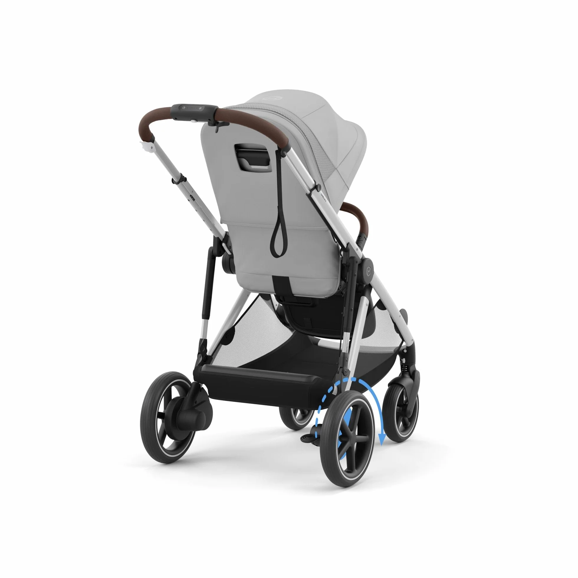 CYBEX Cochecito dorado e-GAZELLE S, Máx. 22 kg (modo individual) / 2x 22 kg (modo Dúo), Sistema todo en 1 con accionamiento eléctrico y 20+ configuraciones, Gris Piedra