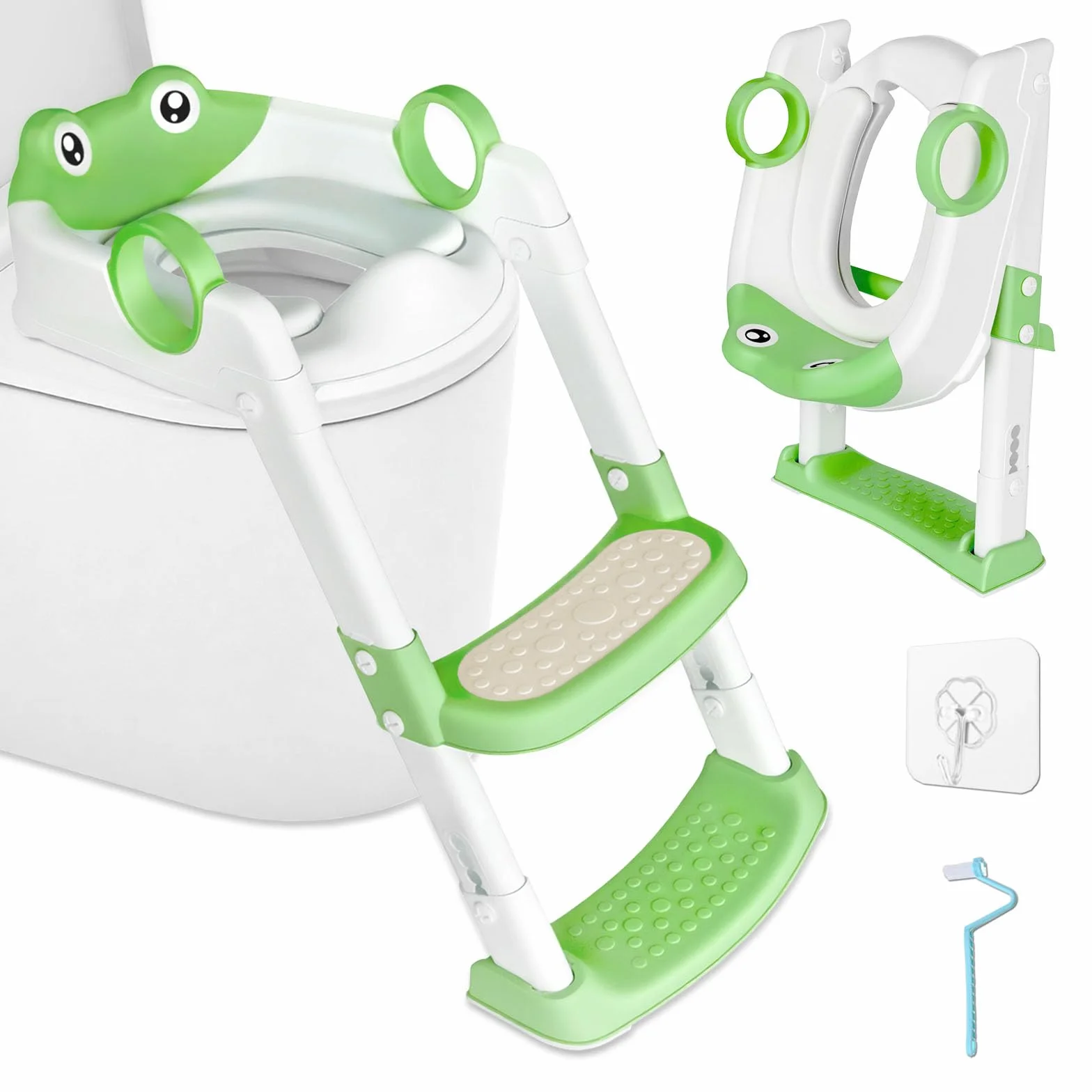 Adaptador WC Niños con Escalera,Inodoro de Entrenamiento 2 en 1 para Niños,Portatil Orinal Asiento Baño Inodoro,Plegable Portatil Infantil Asiento Inodoro para Niños y Niñas