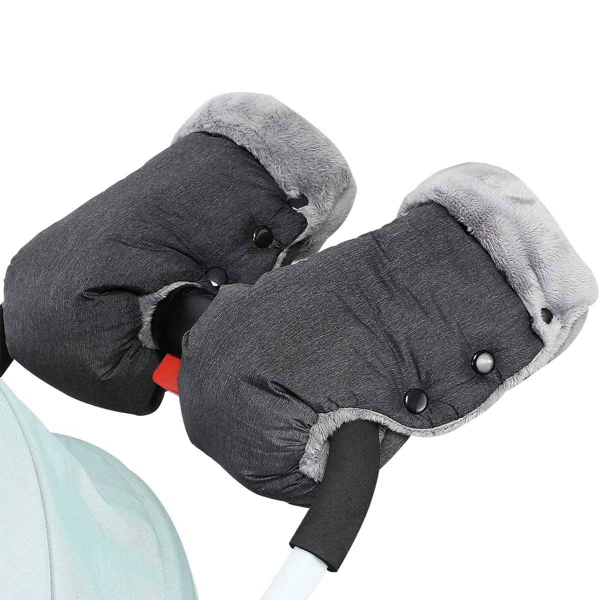 Amzeeniu Guantes Carrito Bebé Manoplas Carrito Bebe con forro polar,Guantes Cochecito bebe Impermeable y Cortaviento Todos los Cochecitos Bicicleta Silla de Ruedas Guantes Carro bebe Invierno(gris)