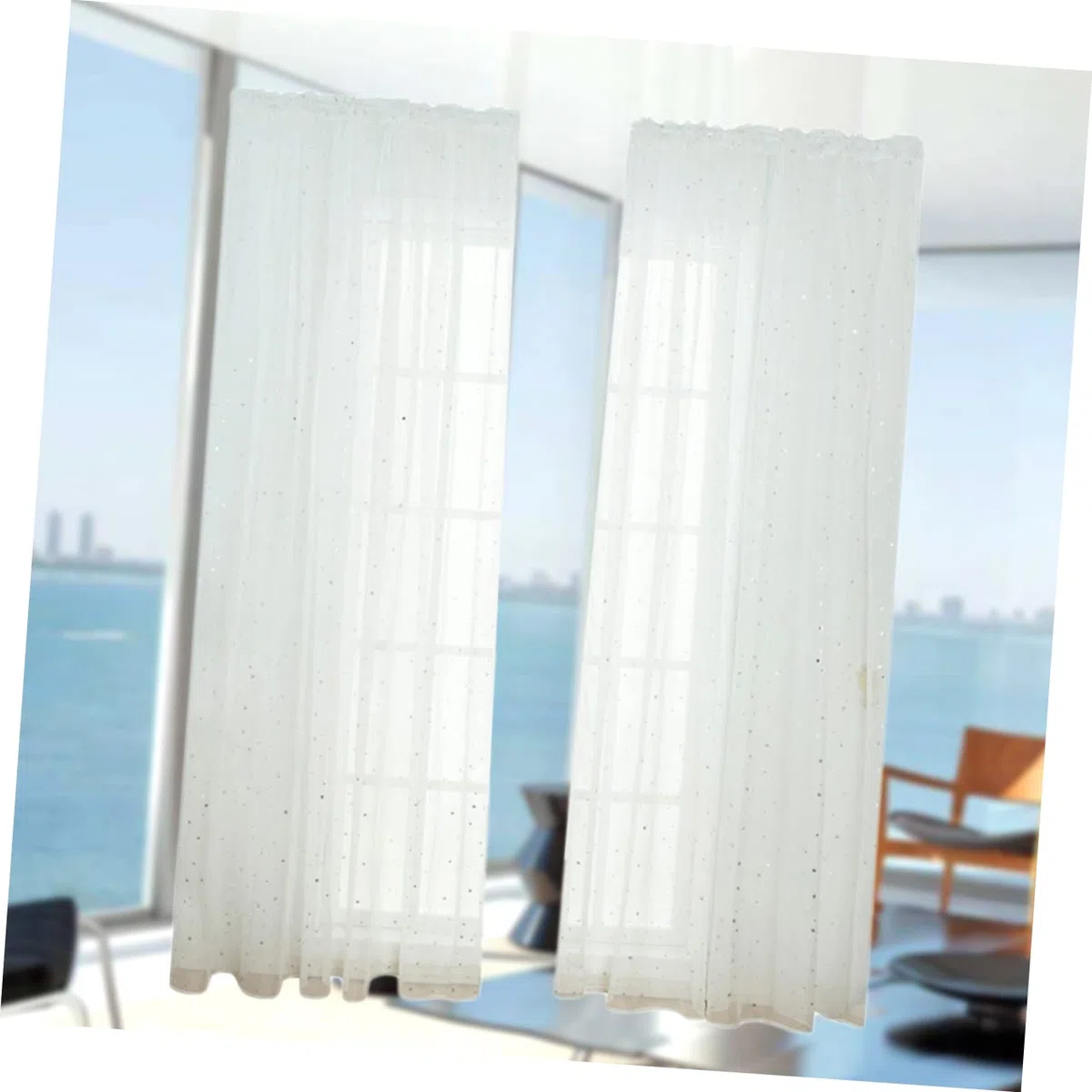 Cortinas Transparentes para Dormitorio Infantil Niña con Estrellas Plateadas Y Ojales Paneles De Gasa Fina 106.29X39.37In Luz Natural Y Privacidad para Habitaciones De Niñas