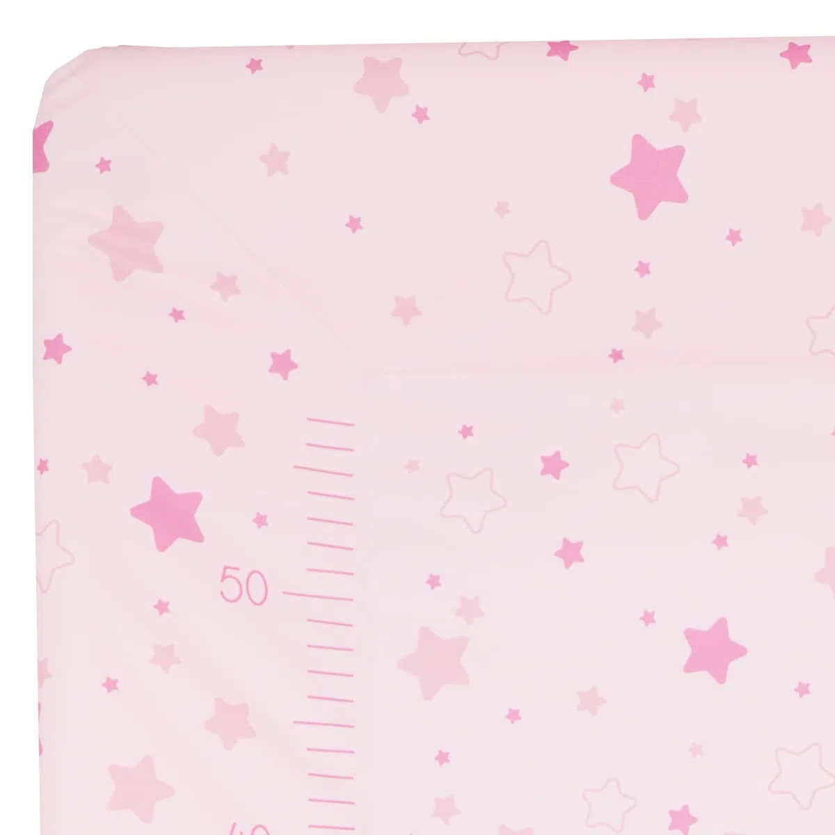 BabyCalin Luxury Changing Mat Pink Star 50 x 70 cm - Con tabla de altura impresa