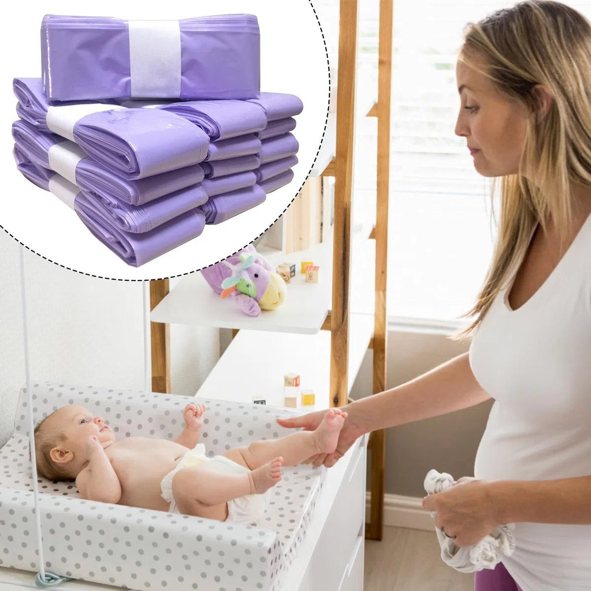 12 Recambios para Cubos de Pañales, Recambios de Papeleras de Pañales, Recambios Contenedor Pañales, Recambios para Pañales para Contener 2500 Pañales con 7 Capas de Barrera de Olor