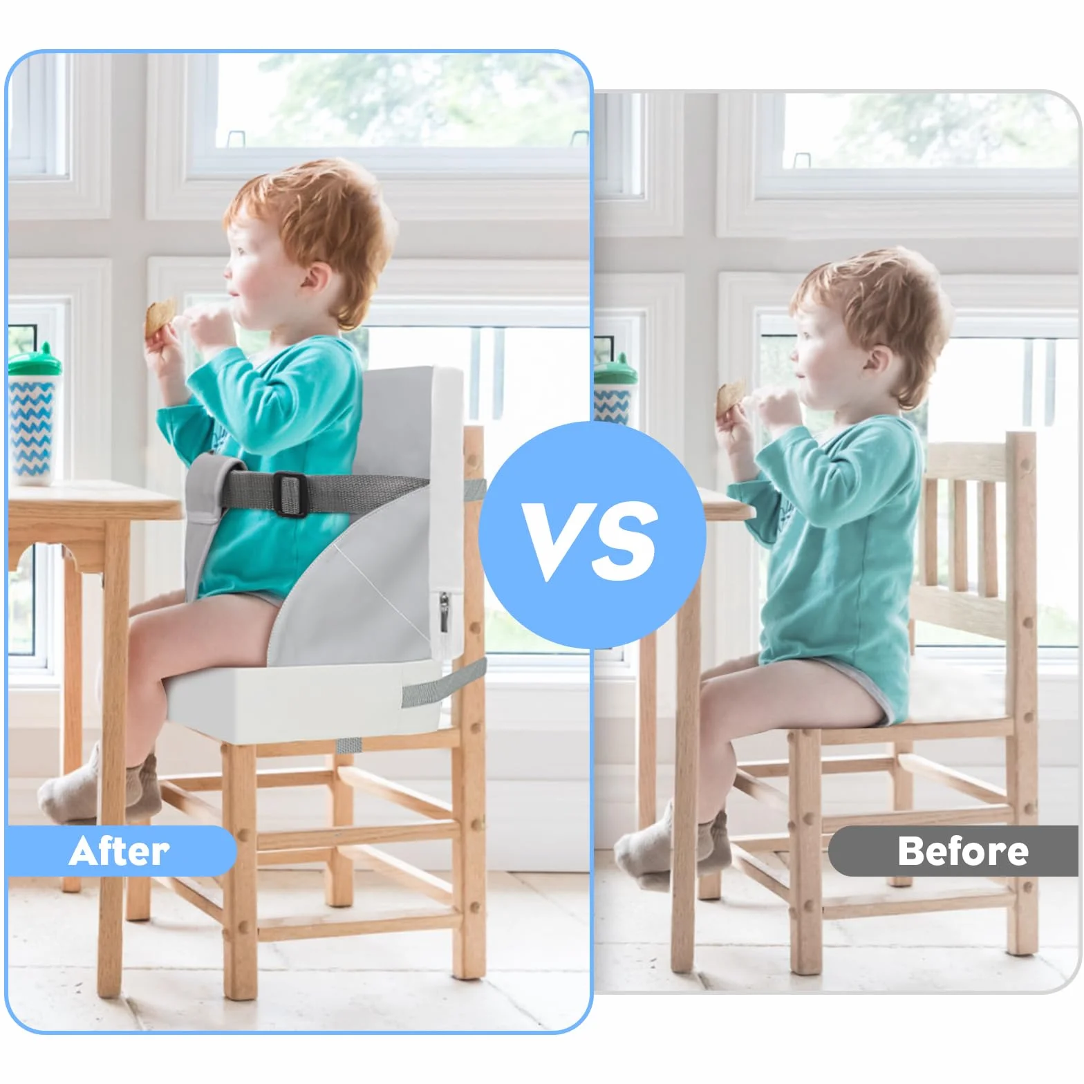 Alzador Silla para Niños Comer, PU Impermeable Fuerte Soporte Portátil Asiento Elevador para las Comidas de los Niños Pequeños, Fácil de limpiar Cojín del Asiento Elevador