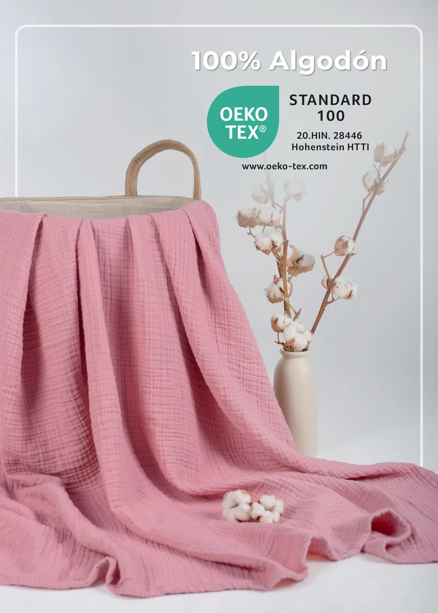LAYNENBURG Manta de muselinas Bebe 120x120cm - 100% algodón - Oeko-Tex 100 - Manta acogedora o para Dormir, pañales, paño para eructar para bebé, recién Nacido y niño pequeño (Rosa Oscuro)