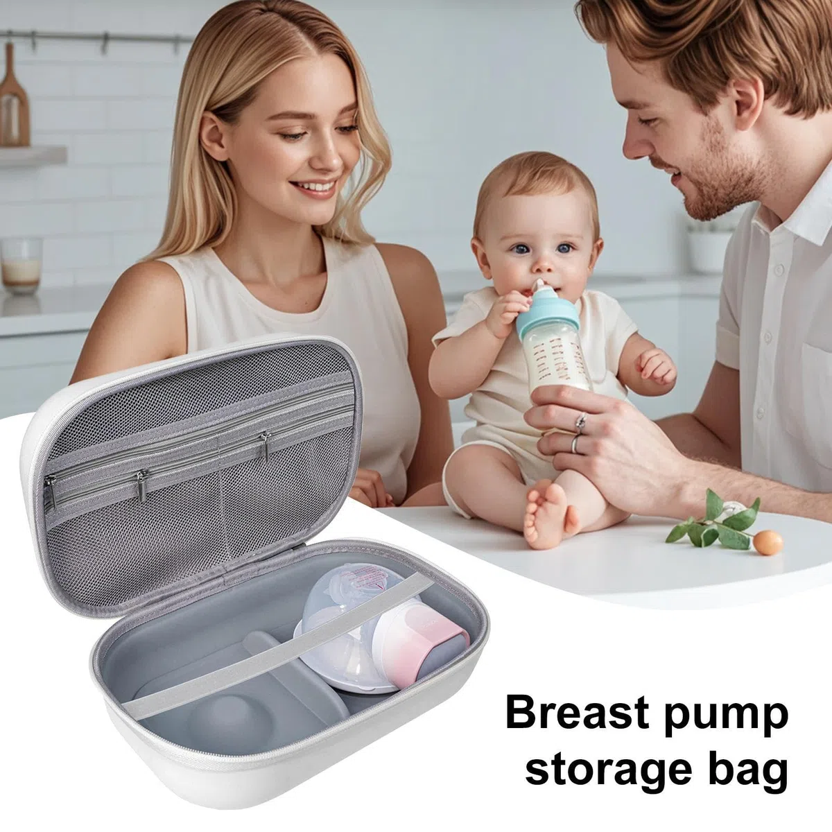 Bolsa para sacaleches – Bolsas aisladas portátiles para biberones | Funda ajustable para bombas de pecho portátiles y piezas adicionales, bolsa de extracción de leche portátil, para enfermería