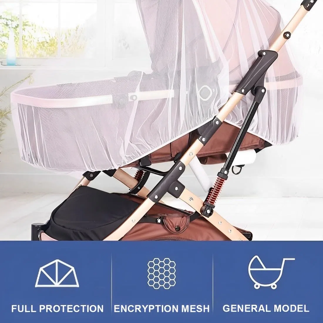 Mosquitera Universal para Capazo, Asiento de Coche, Cama, Paraguas, Protección contra Insectos para Bebés y Niños