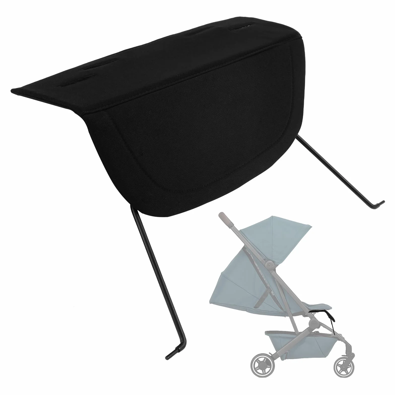 Reposapiés para cochecito de bebé, reposapiés extendido, pedal de asiento extendido, transpirable, duradero, reposapiés, accesorios para cochecitos para niños AER+/AER (negro)