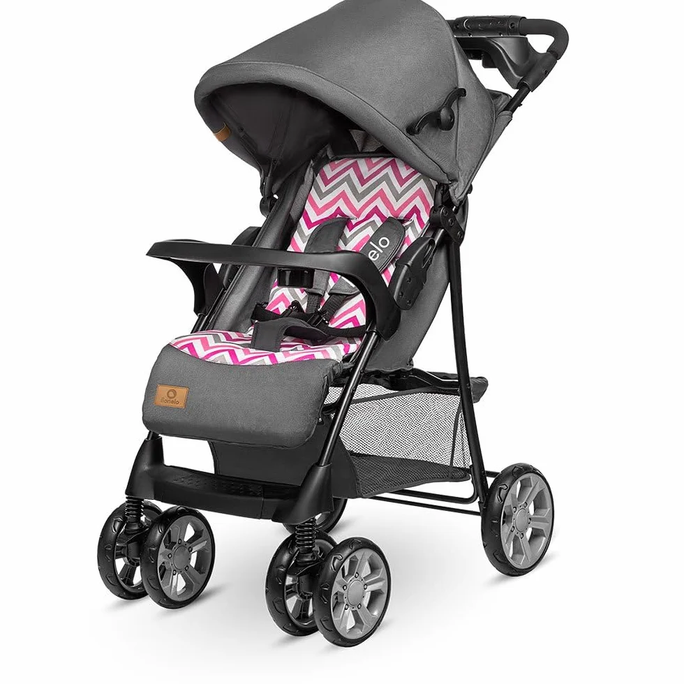 LIONELO Emma Plus Silla de paseo hasta 15 kg 6-36M Respaldo ajustable Cinturón de seguridad de 5 puntos Capucha profunda Organizador para padres