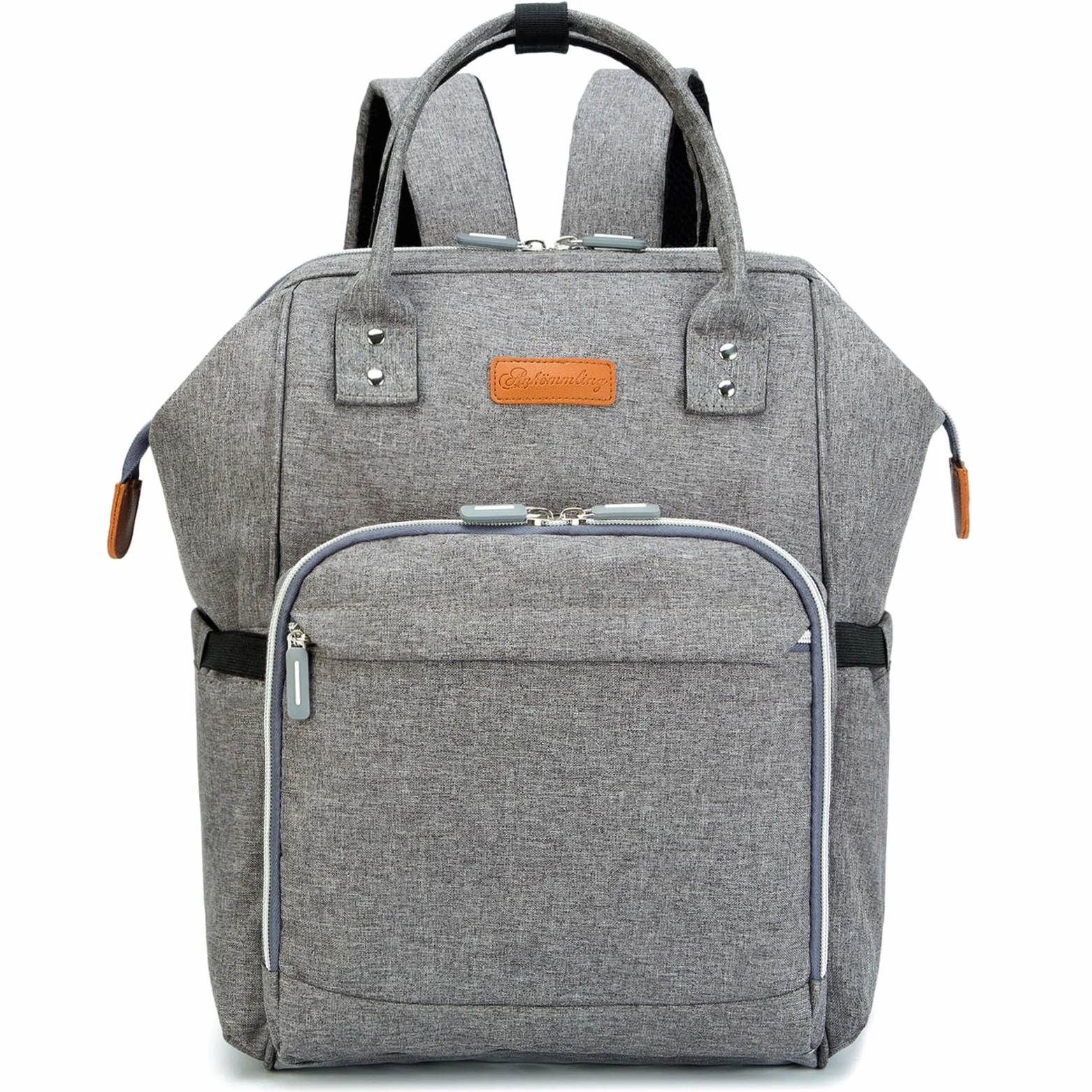 Mochila para pañales de bebé, bolso cambiador multifuncional de gran capacidad, mochila para bebé, bolsa de viaje con bolsillo térmico, correa de hombro ajustable, mochila con 2 correas para cochecito