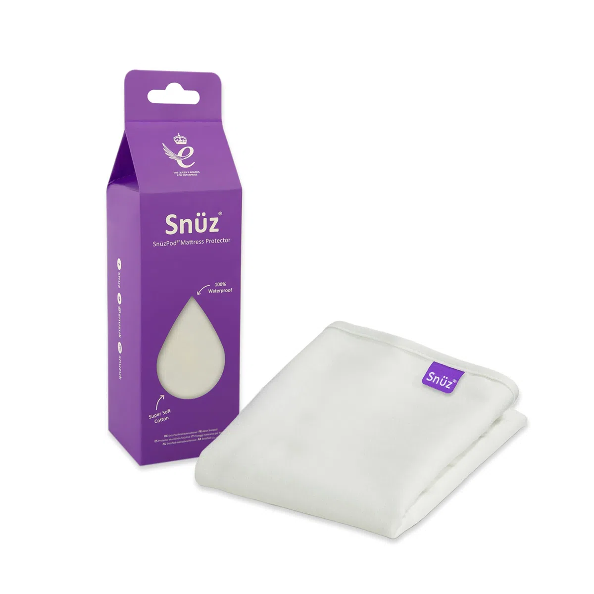 SnüzPod3 - Protector de colchón Impermeable 44 x 80 cm, 100% Impermeable, con Superficie de algodón Que Absorbe la Humedad