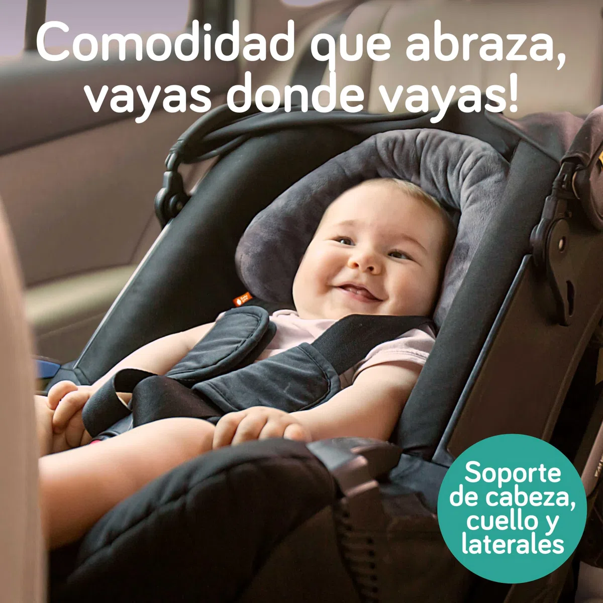 Baby Uma Cojin Reductor Silla Coche Bebe 2 en 1 (0-12 Meses) - Reductor Carro Bebe Ultrasuave y Universal - Cojin y Sujeta Cabeza Silla Coche Lavable a Máquina