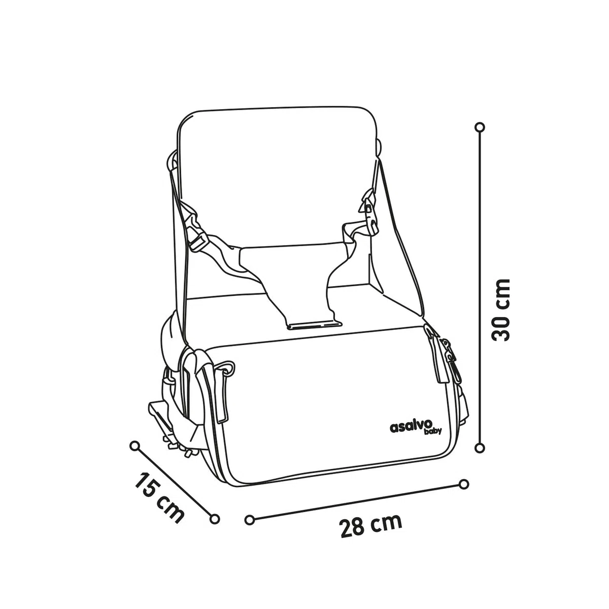 Asalvo BOOSTER HUMMUS Trona Portátil Bebé 2 EN 1 para Viajes y Comidas Fuera, Tronas de Bebé Compactas con Bolsillos para Accesorios, Trona Plegable y Portátil para Bebés con Arnés de Seguridad, Rosa