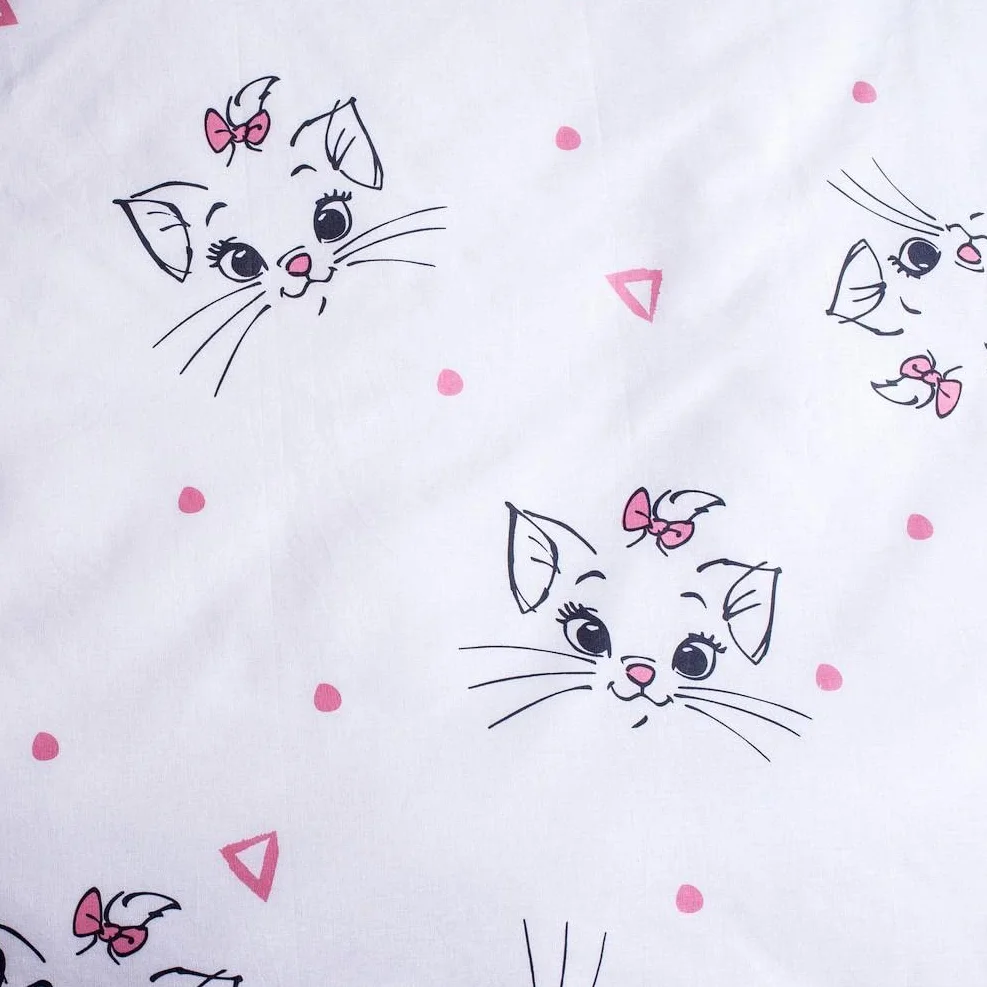 JFabrics Disney Aristogats - Juego de edredón y almohada para cuna de bebé, color rosa claro, juego de ropa de cama para niñas pequeñas, con increíble gato Marie