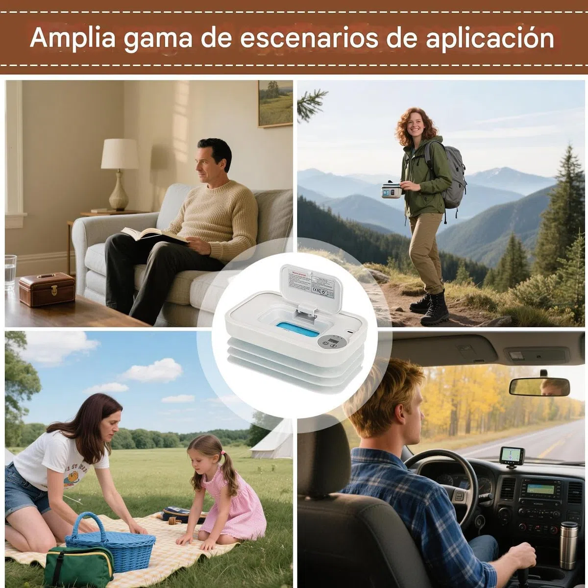 Calentador de Toallitas Húmedas para Bebé | Calentador Y Dispensador Portátil Inalámbrico,Calentamiento Rápido para Viajes Camping y Uso en Automóvil