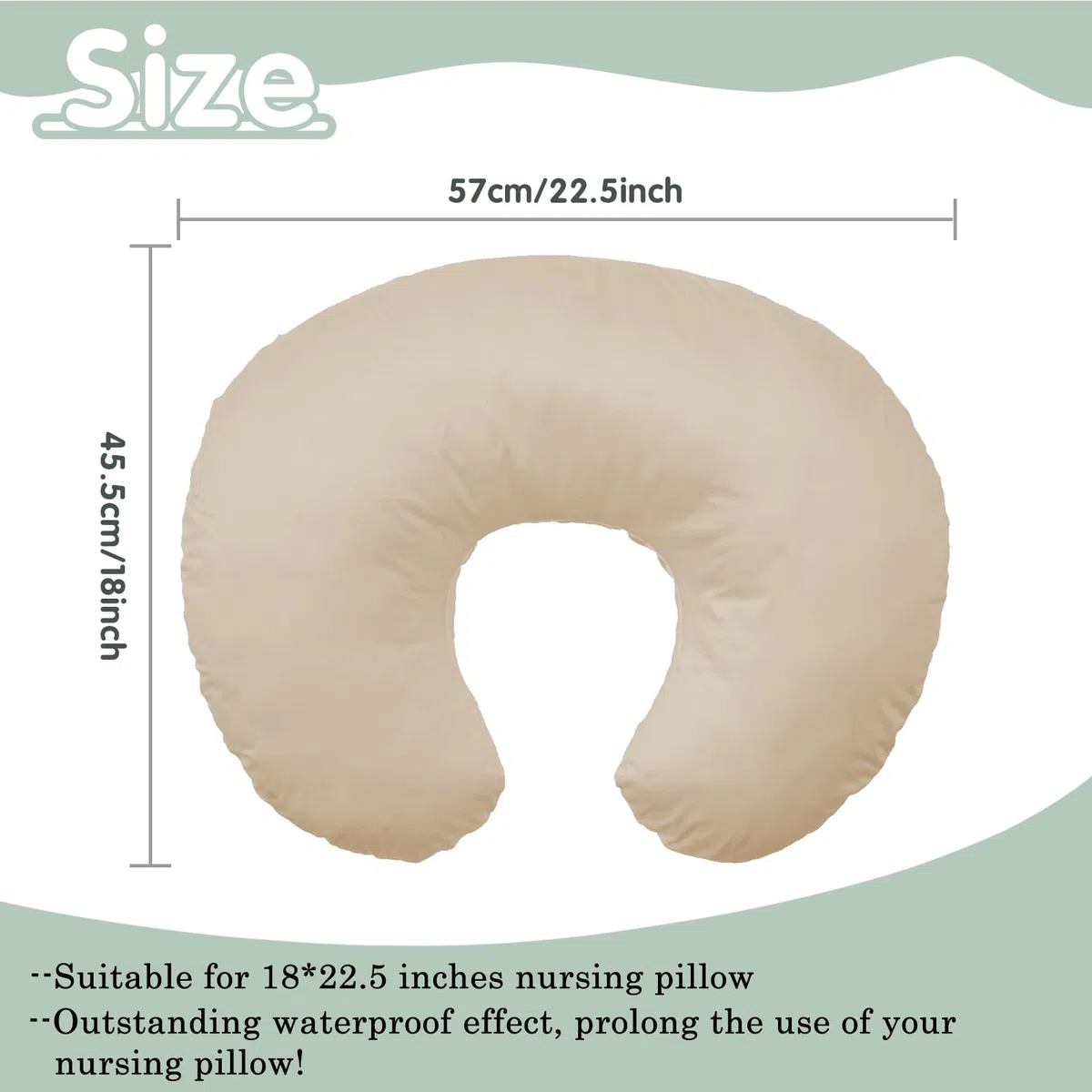 Winmany Funda de Almohada de Lactancia Impermeable para recién Nacidos, Funda de Almohada Suave reemplazable para niños y niñas (Caqui)