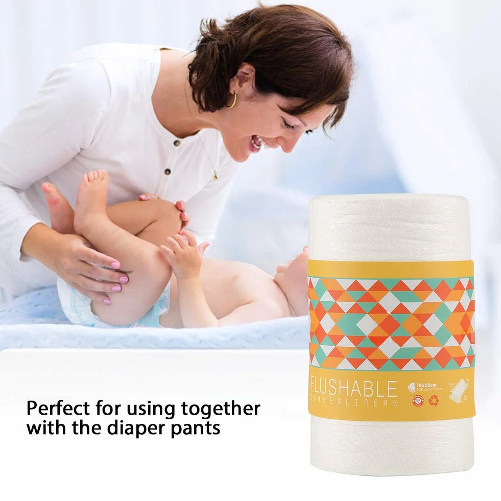 100 Uds/Rollo De Revestimientos para Pañales De Bebé, Confort Unscent, Pañales De Fibra De Bambú, Revestimientos para Pañales, Pañales De Tela