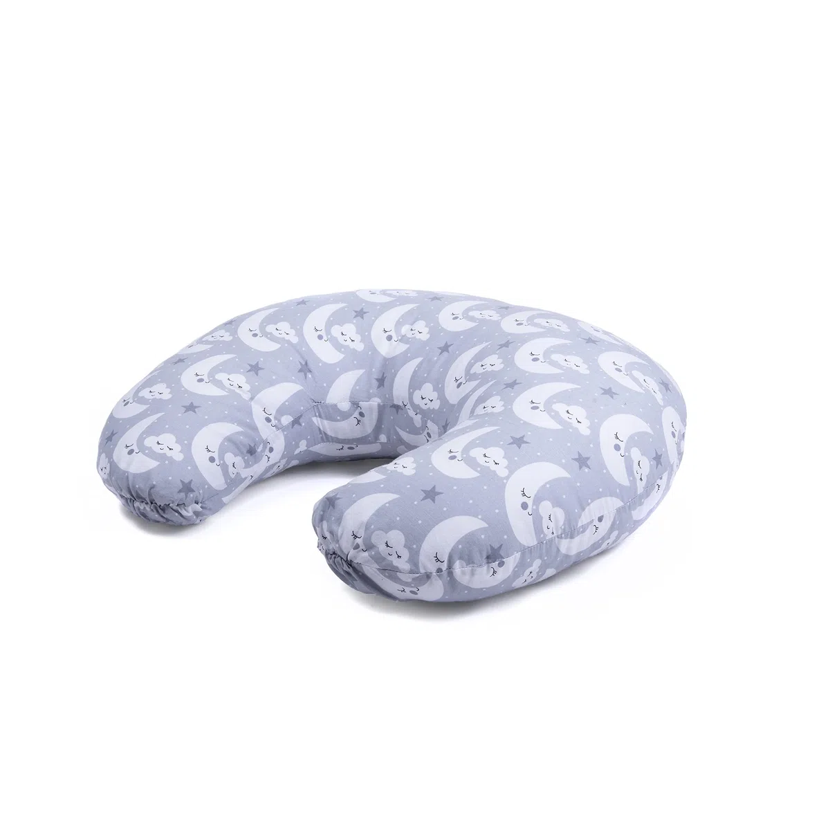 Cojin Lactancia Bebe. Cojín Bebé Embarazada con Funda Desenfundable y Lavable. Multiusos Maternidad. (1, Gris_Lunas, Normal)