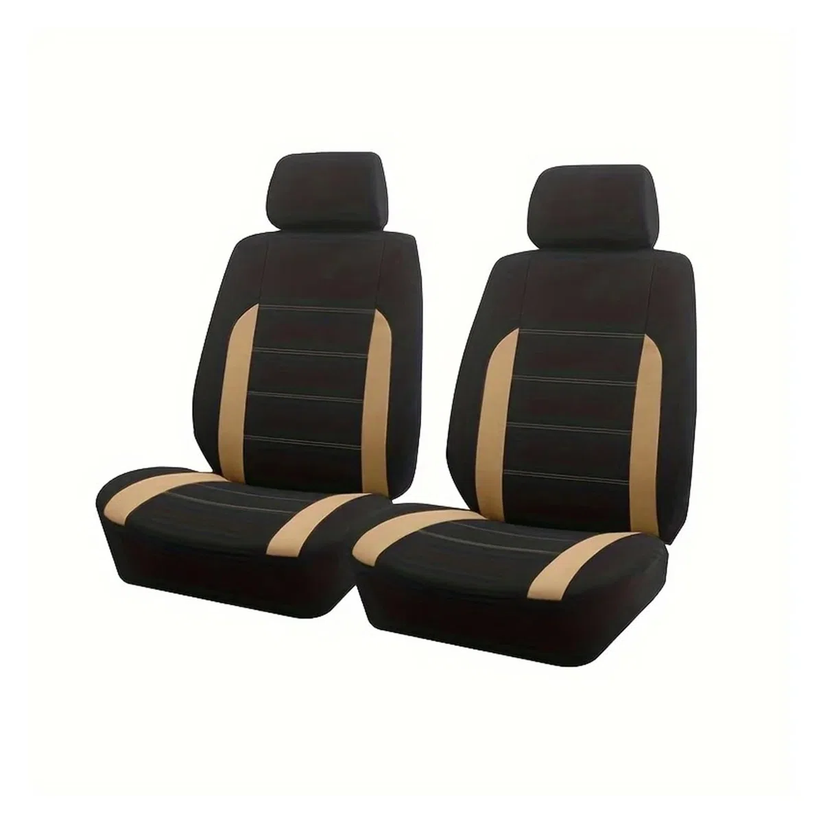 Fundas Asientos Coche Protector De Asiento De Coche Poliéster Tamaño Universal 2 Fundas para Asientos Delanteros para La Mayoría De Coches SUV Camiones Furgonetas Funda Asiento Coche(Beige)