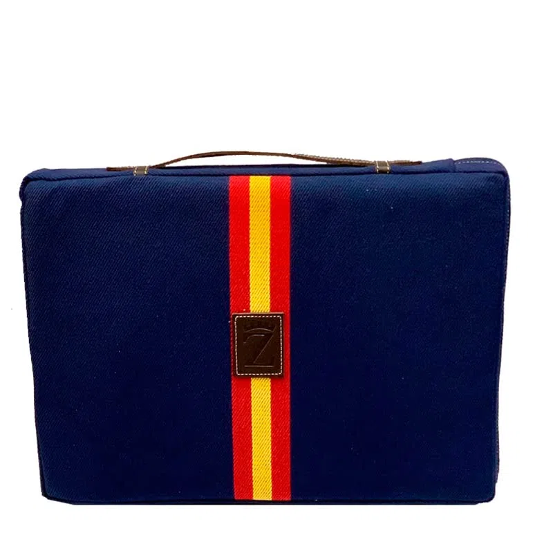 Zings Almohadilla taurina color Azul con Bandera de España - Personalizada con iniciales Medida: 36 cm x 27,5 cm x 4,5 cm grosor