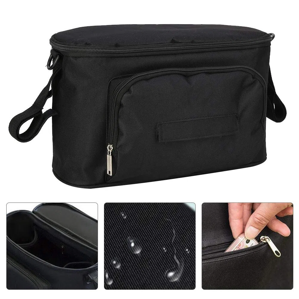 Bolsa Organizador de Cochecito, Bolsa de cochecito de bebé, Bolsa de almacenamiento de cochecito de bebé universal impermeable Bolsa de pañales de tela Titular de colgar Bolsa de almacenamiento