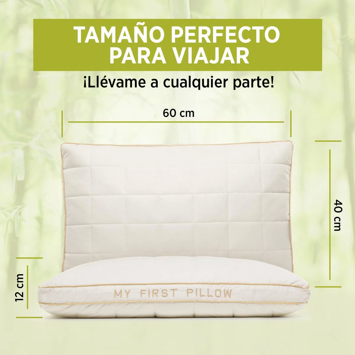 VITAPUR - Almohada para niños pequeños, 40 x 60 cm, 100% algodón Natural, Suave, Ajustable en Altura, Lavable, hipoalergénica, Certificado Oekotex-100, para 12 Meses y más