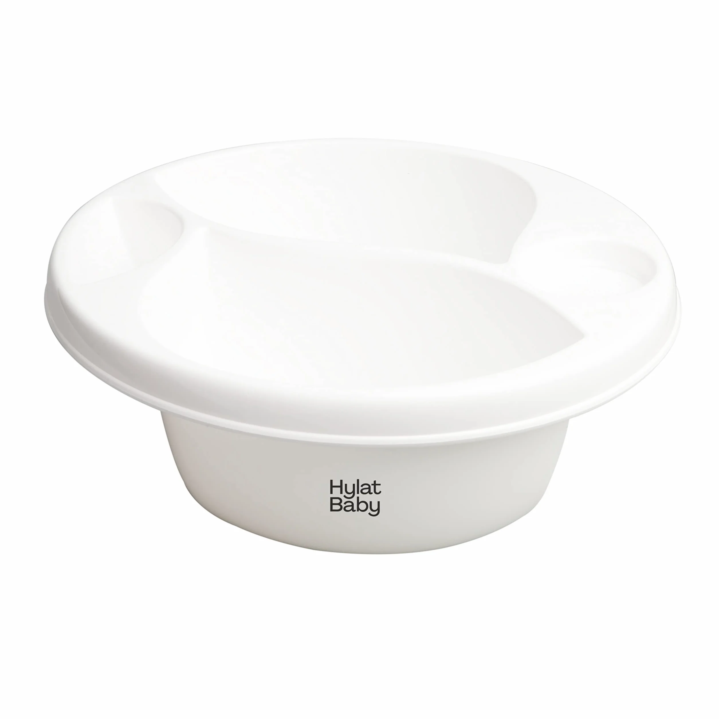 Hylat Baby Lavabo para cambiador, 3 compartimentos, para un lavado fácil del bebé a partir de los 0 meses, ovalado Blanco Sin accesorios
