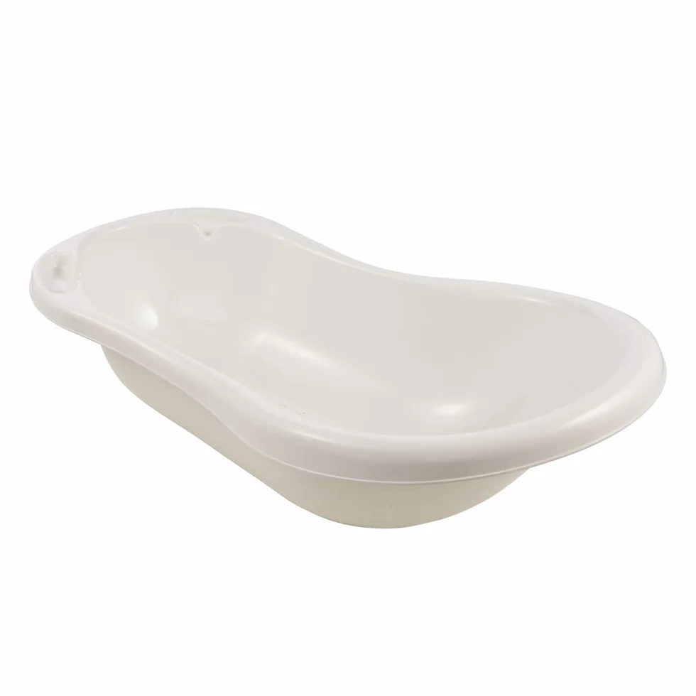 keeeper Bañera Ergonómica con Tapón Hippo, De 0 a 12 Meses, 84 cm, Maria, Blanco
