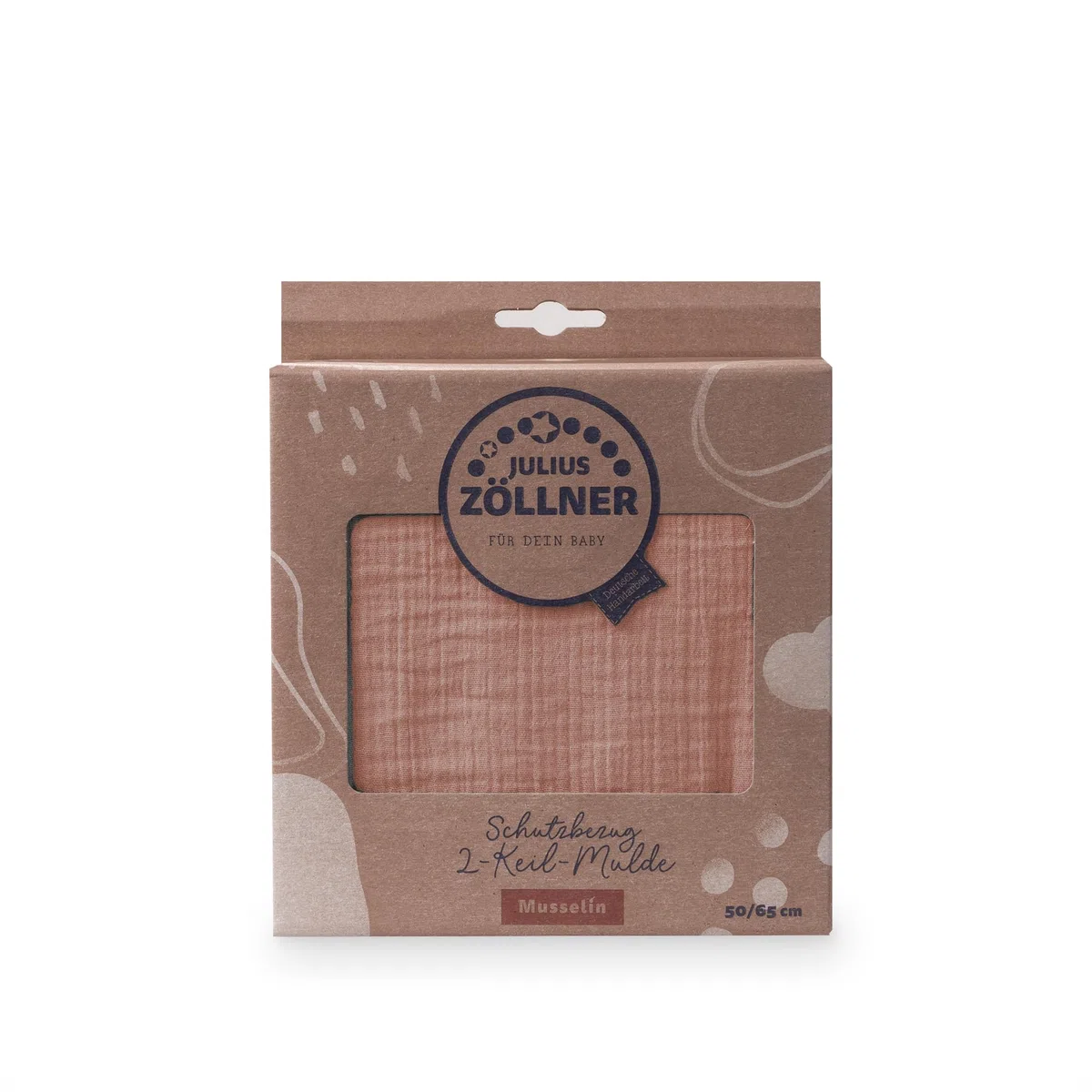 Julius Zöllner Funda para cambiador de 2 cuñas de muselina de algodón, muselina dune, talla 50/65
