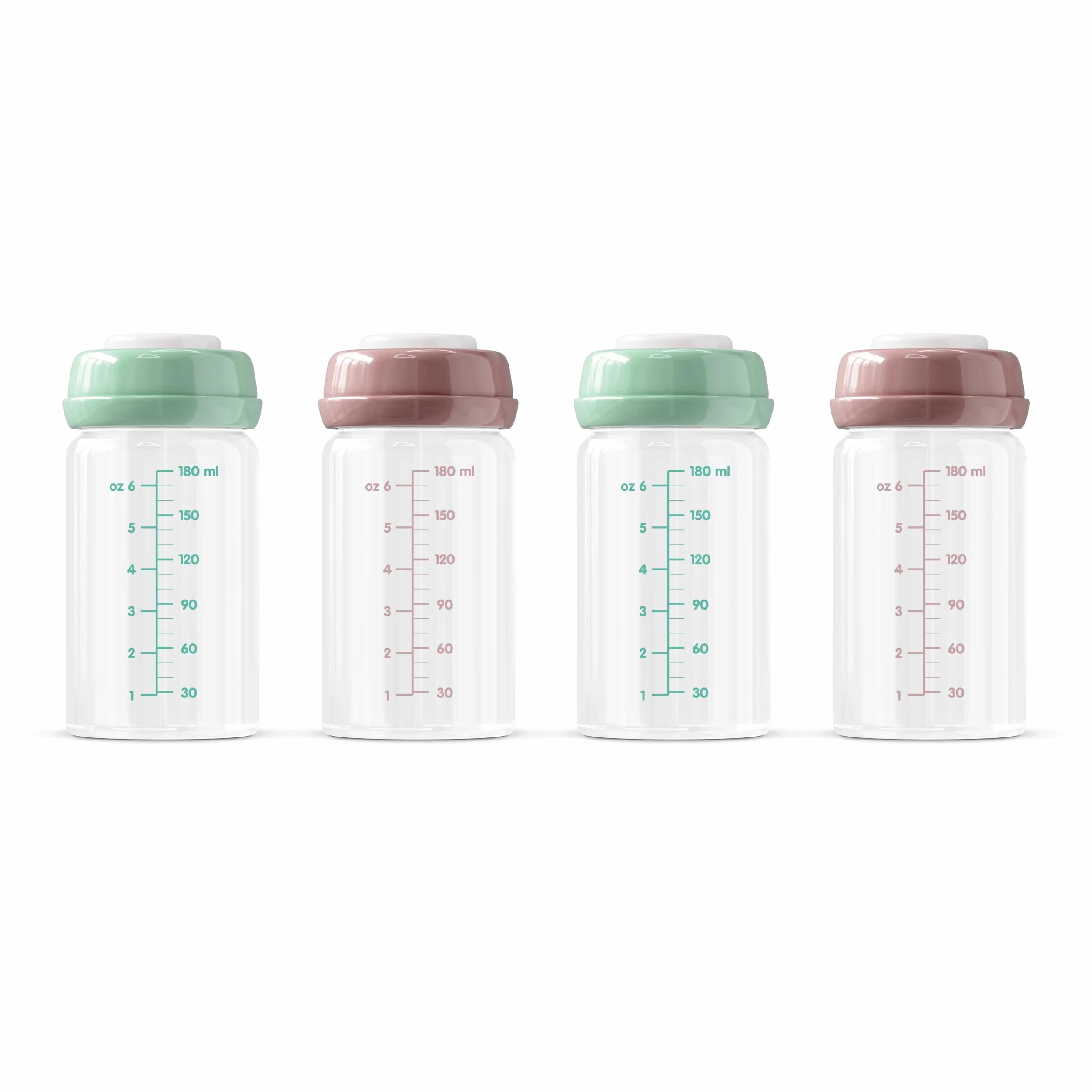 ana Baby - Botellas de almacenamiento de vidrio para leche materna, 180 ml, apto para lavavajillas, congelador y microondas