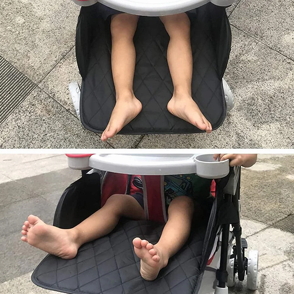 Reposapiés para Cochecito, Extensión Universal con Gancho y Bucle, para Todas las Estaciones (BLACK)