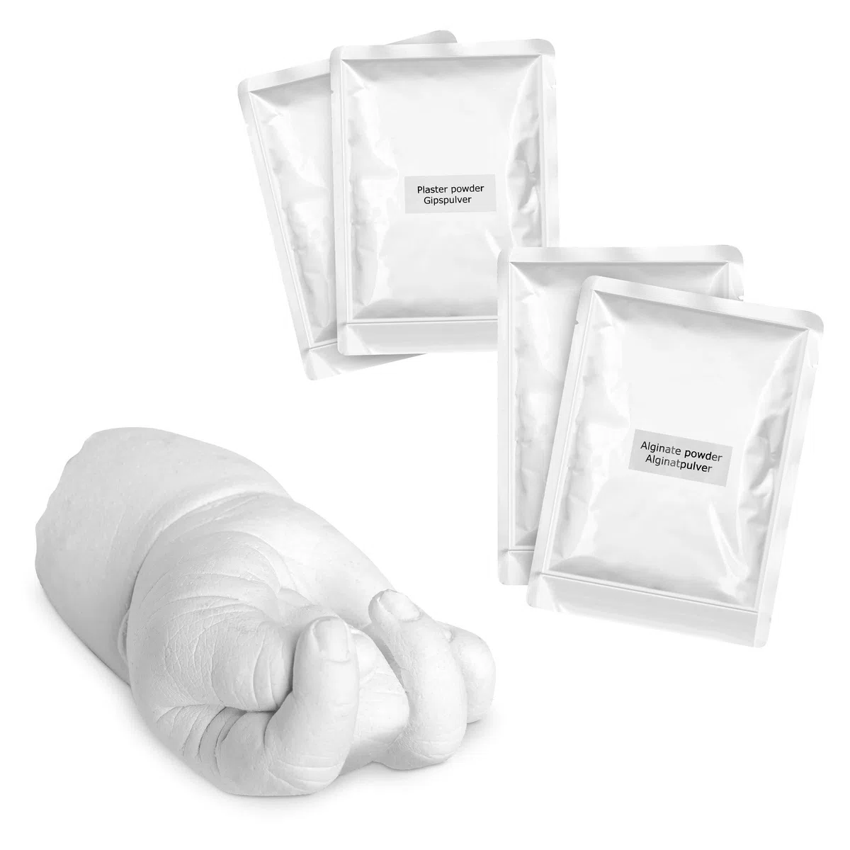 Navaris Kit Huellas 3D para bebés - Molde de Yeso para Mano y pie de bebé - Recuerdo Original para Madre Pareja y Familia - para 3 o 4 pies y Manos