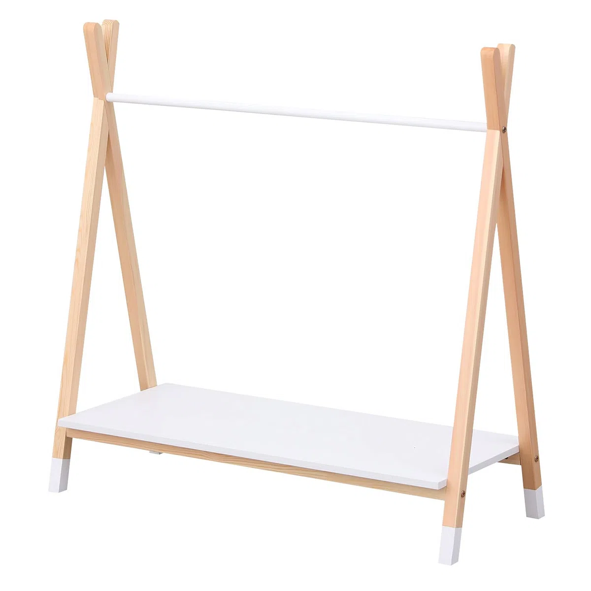 Happy Garden Armario Infantil LOU con cajón Blanco de Estilo escandinavo, Perchero de Madera de Pino