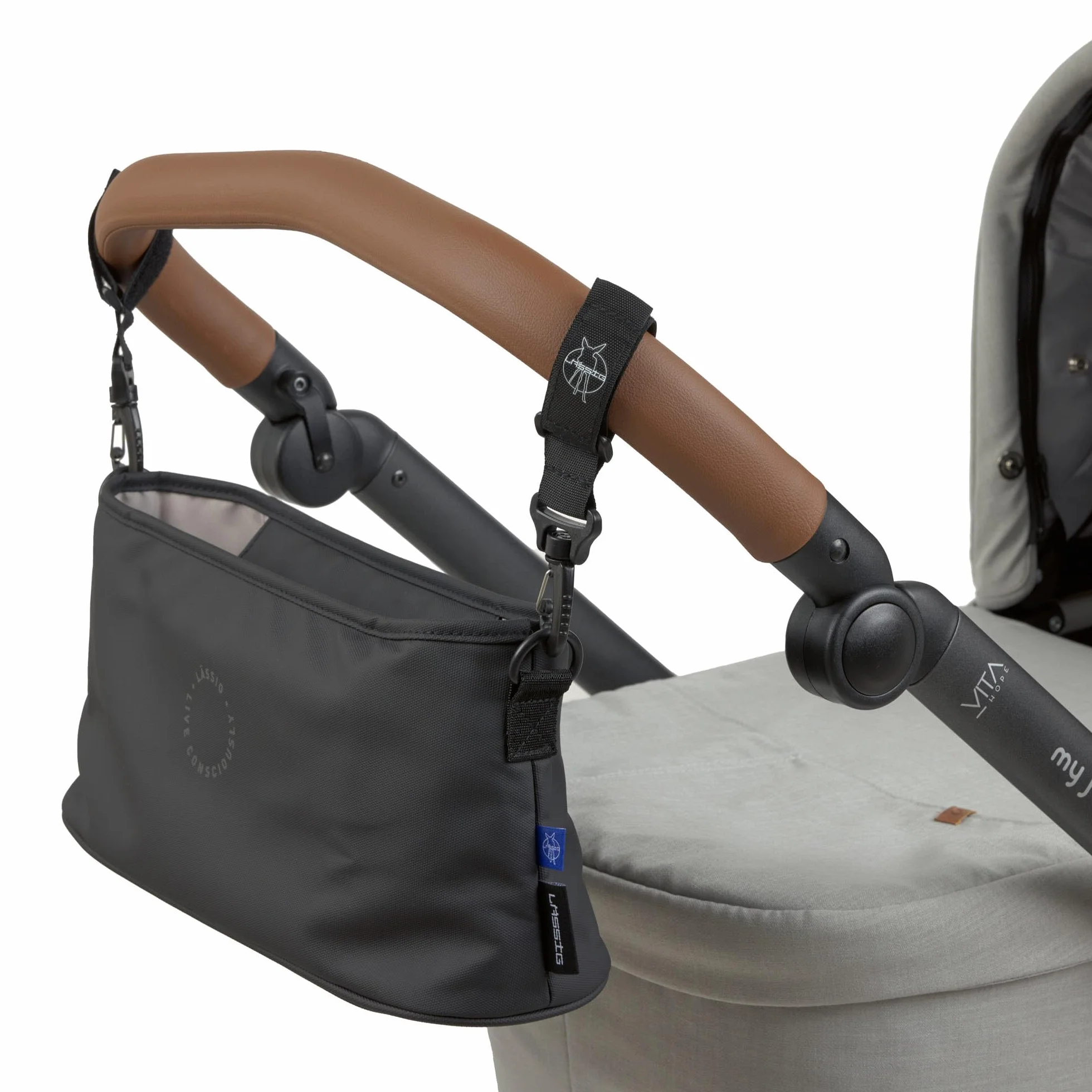 LÄSSIG Organizador para cochecito de bebé bolsa para cochecito incl. fijación/Buggy Organizer black