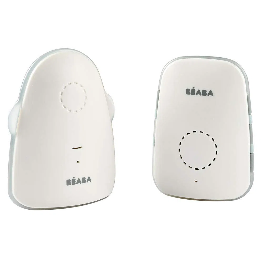 BÉABA - Intercomunicador + Monitor Audio, Walkie-Talkie, Función 0 Ondas, Modo Vox, Modo Noche con Luz, Alcance 300 m, Autonomía 15 h, Simply Zen, Blanco