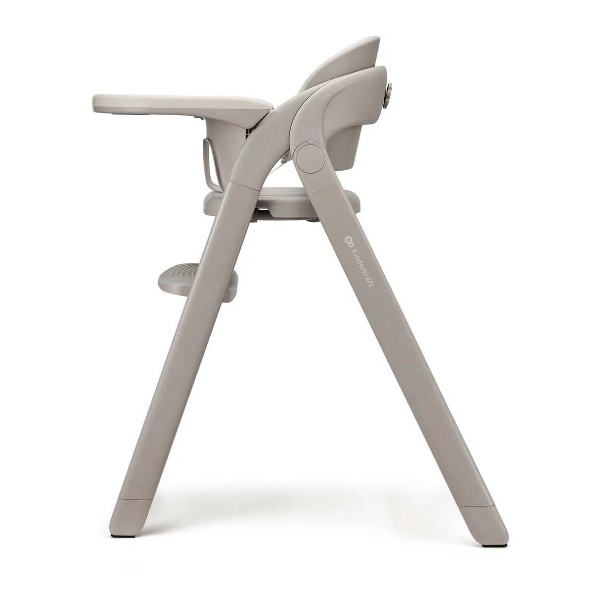Kinderkraft TINO Trona 3 en 1, Ajustable, Reposapiés y Asiento Regulables, Arnés 5 Puntos, Bandeja Extraíble, Plegable, Fácil de Limpiar, Crece con el Niño, Beige