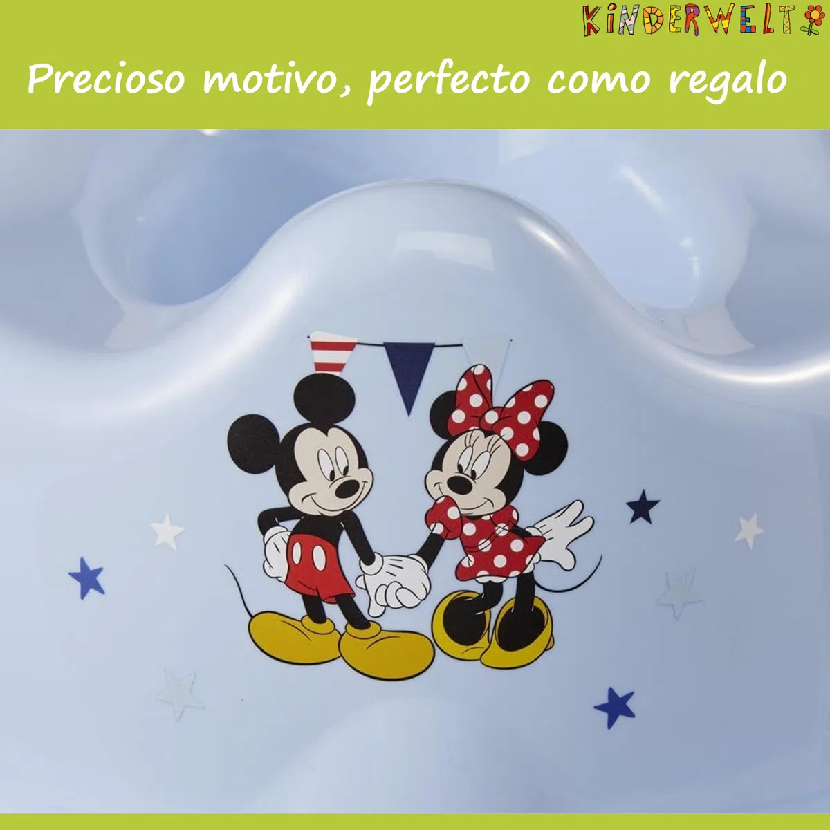 KiNDERWELT Orinal premium para niños y bebés, diseño Disney Mickey Mouse en azul, orinal para niños a partir de 18 meses, respaldo alto, antideslizante y libre de BPA
